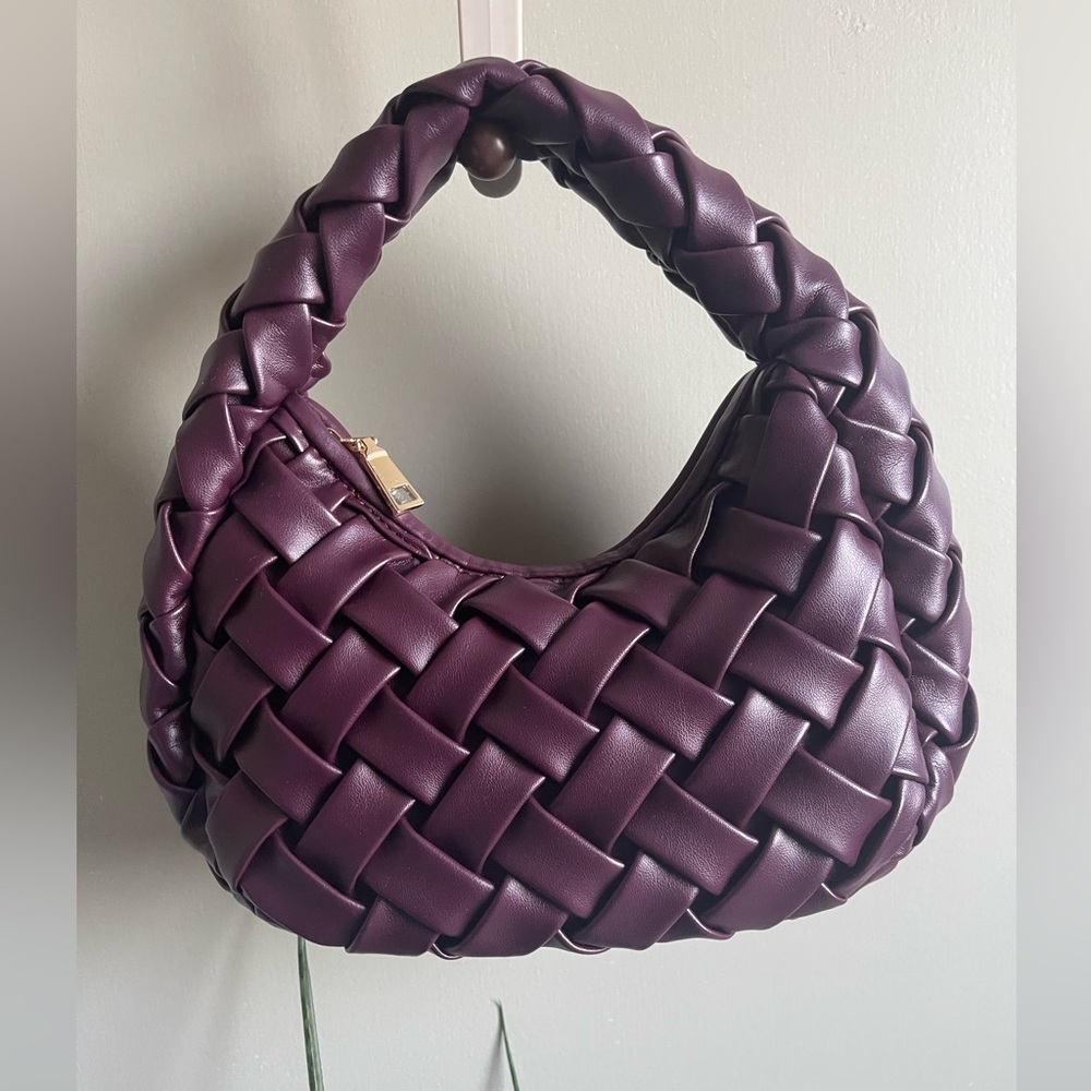 Noreen Clutch Woven Vegan Leather Purple Clutch Urban Expressions handbag/Purse